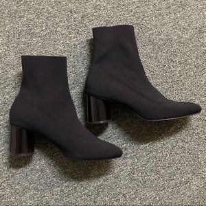 ZARA fabric heeled ankle boots (sock boots)